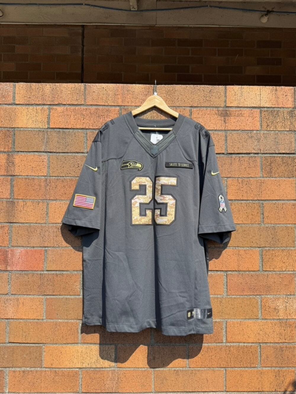 2016 Nike Richard Sherman Seattle Seahawks NFL Salute to Service Jersey Grey